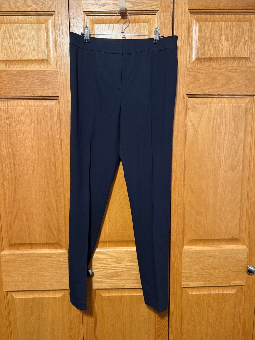 Akris Punto Mara Stretch Jersey Classic Navy Tapered Pants size 10